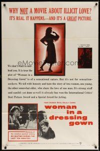 7h980 WOMAN IN A DRESSING GOWN 1sh '57 why NOT a movie about illicit love?