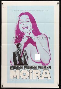 7h984 WOMEN WOMEN WOMEN MOIRA 1sh '70 Morton Lewis, image of sexy topless Eti Bitman!