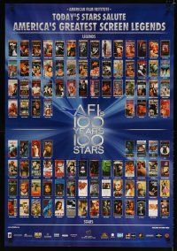 7p030 AFI'S 100 YEARS 100 STARS video 1sh '99 images of classic posters w/Gilda, Casablanca & more!