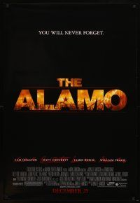 7p037 ALAMO advance 1sh '04 Billy Bob Thornton as Davy Crockett, Dennis Quaid, Texas history!