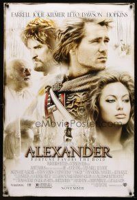 7p038 ALEXANDER advance DS 1sh '04 directed by Oliver Stone, Colin Farrell & sexy Angelina Jolie!