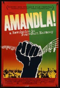 7p050 AMANDLA DS 1sh '02 colorful art from South African musical revolution!