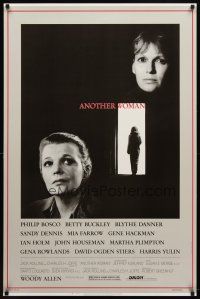 7p074 ANOTHER WOMAN 1sh '88 directed by Woody Allen, w/Gena Rowlands & Mia Farrow!