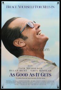 7p084 AS GOOD AS IT GETS int'l DS 1sh '98 great close up smiling image of Jack Nicholson as Melvin!