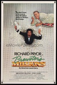 7p164 BREWSTER'S MILLIONS 1sh '85 Richard Pryor & John Candy need to spend LOTS of money!