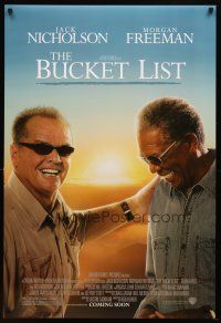 7p173 BUCKET LIST advance DS 1sh '07 Jack Nicholson & Morgan Freeman, directed by Rob Reiner!