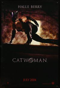 7p182 CATWOMAN teaser DS 1sh '04 Halle Berry in super sexy leather suit!