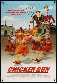 7p185 CHICKEN RUN DS 1sh '00 Peter Lord & Nick Park claymation, poultry with a plan!