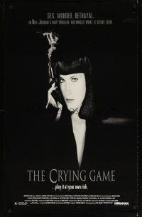 7p204 CRYING GAME 1sh '92 Neil Jordan classic, great image of Miranda Richardson with smoking gun!
