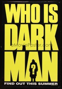 7p213 DARKMAN teaser DS 1sh '90 Sam Raimi, masked hero Liam Neeson, cool design!