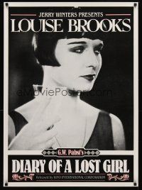 7p234 DIARY OF A LOST GIRL 1sh R82 bad girl Louise Brooks, directed by G.W. Pabst!