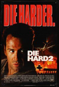 7p240 DIE HARD 2 1sh '90 tough guy Bruce Willis is in the wrong place at the right time!