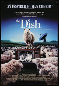 7p243 DISH 1sh '01 Sam Neill, from Australia, wacky image of sheep watching TV!