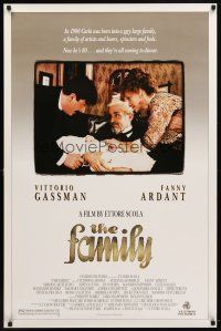 7p294 FAMILY 1sh '87 great close up of Vittorio Gassman with Fanny Ardant & holding baby!
