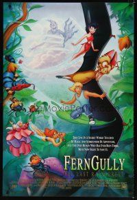 7p301 FERNGULLY 1sh '92 voices of Christian Slater, Tim Curry, Robin Williams & Cheech Marin!