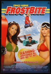 7p329 FROSTBITE video 1sh '05 Traci Lords comedy, sexy snowboarding bikini babes!