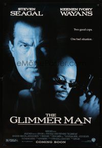 7p349 GLIMMER MAN advance DS 1sh '96 c/u of Steven Seagal & Keenan Ivory Wayans!
