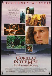 7p365 GORILLAS IN THE MIST DS 1sh '88 Sigourney Weaver as Dian Fossey, in the jungle!