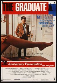 7p366 GRADUATE 1sh R98 classic image of Dustin Hoffman & Anne Bancroft's sexy leg!