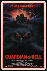 7p382 GUARDIAN OF HELL 1sh '85 L'Altro inferno, cool C.W. Taylor art of ghost mist w/evil eyes!