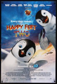 7p387 HAPPY FEET TWO advance DS 1sh '11 cute image of CGI penguins!