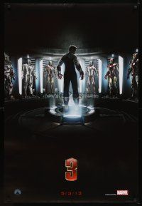7p412 IRON MAN 3 teaser DS 1sh '13 cool image of Robert Downey Jr & many suits!