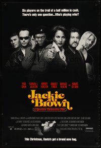 7p415 JACKIE BROWN advance 1sh '97 Quentin Tarantino, Pam Grier, Samuel L. Jackson, De Niro, Fonda!