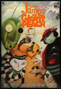 7p419 JAMES & THE GIANT PEACH DS 1sh '96 Walt Disney stop-motion fantasy cartoon, Lane Smith art!