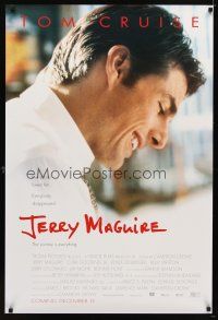 7p420 JERRY MAGUIRE advance DS 1sh '96 close up of Tom Cruise, directed by Cameron Crowe!