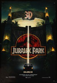 7p423 JURASSIC PARK teaser DS 1sh R13 Steven Spielberg, Richard Attenborough re-creates dinosaurs!