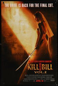 7p426 KILL BILL: VOL. 2 advance 1sh '04 bride Uma Thurman with katana, Quentin Tarantino