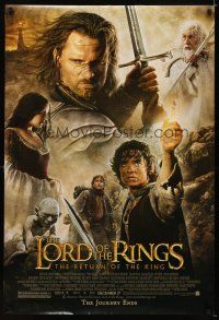 7p447 LORD OF THE RINGS: THE RETURN OF THE KING advance DS 1sh '03 Jackson, cool cast montage!