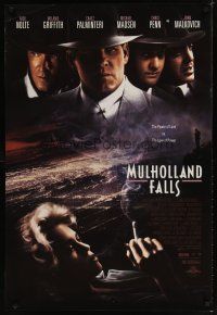 7p479 MULHOLLAND FALLS 1sh '96 cool film noir image of Nick Nolte, Melanie Griffith smoking!