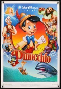7p527 PINOCCHIO DS 1sh R92 Disney classic fantasy cartoon about a wooden boy who wants to be real!