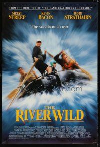 7p559 RIVER WILD DS 1sh '94 Meryl Streep, Kevin Bacon, David Strathairn, white water rafting!