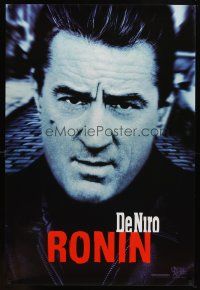 7p575 RONIN teaser 1sh '98 Jean Reno, cool close-up of Robert De Niro!