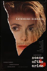 7p584 SCENE OF THE CRIME 1sh '86 Andre Techine, great close up of Catherine Deneuve!