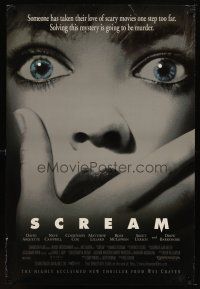 7p587 SCREAM DS 1sh '96 directed by Wes Craven, David Arquette, Neve Campbell!