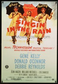 7p615 SINGIN' IN THE RAIN DS 1sh R00 Gene Kelly, Donald O'Connor, Debbie Reynolds, classic musical!