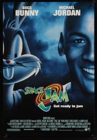 7p635 SPACE JAM DS 1sh '96 wacky image of Michael Jordan & Bugs Bunny!