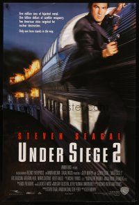 7p753 UNDER SIEGE 2 1sh '95 sexy Katherine Heigl, Steven Seagal in action on train!