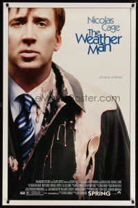 7p779 WEATHER MAN advance DS 1sh '07 wacky image of Nicolas Cage, bring an umbrella!
