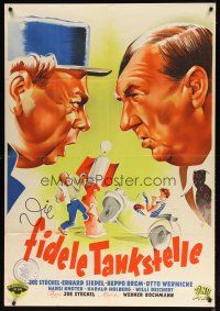 7k281 DIE FIDELE TANKSTELLE Austrian '50 German comedy, art of Joe Stokel & Erhard Siedel!