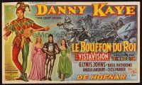 7k284 COURT JESTER Belgian '55 great different art of wacky Danny Kaye, comedy classic!