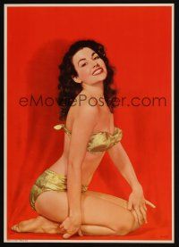 7k217 MARA CORDAY calendar sample '50s sexy c/u of the Tarantula star kneeling in 2-piece bikini!