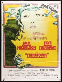 7k761 CHINATOWN French 1p R70s art of Jack Nicholson & Faye Dunaway, Roman Polanski classic!