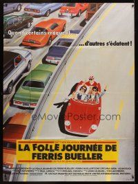 7k800 FERRIS BUELLER'S DAY OFF French 1p '86 different art of Broderick & friends in Ferrari!