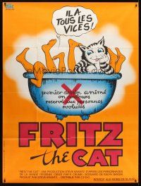 7k810 FRITZ THE CAT French 1p '72 Ralph Bakshi sex cartoon, he's x-rated and animated, different!