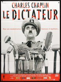 7k825 GREAT DICTATOR French 1p R02 great different image of Charlie Chaplin, wacky WWII comedy!