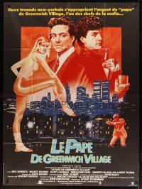 7k916 POPE OF GREENWICH VILLAGE French 1p '84 different art of Eric Roberts & Mickey Rourke!